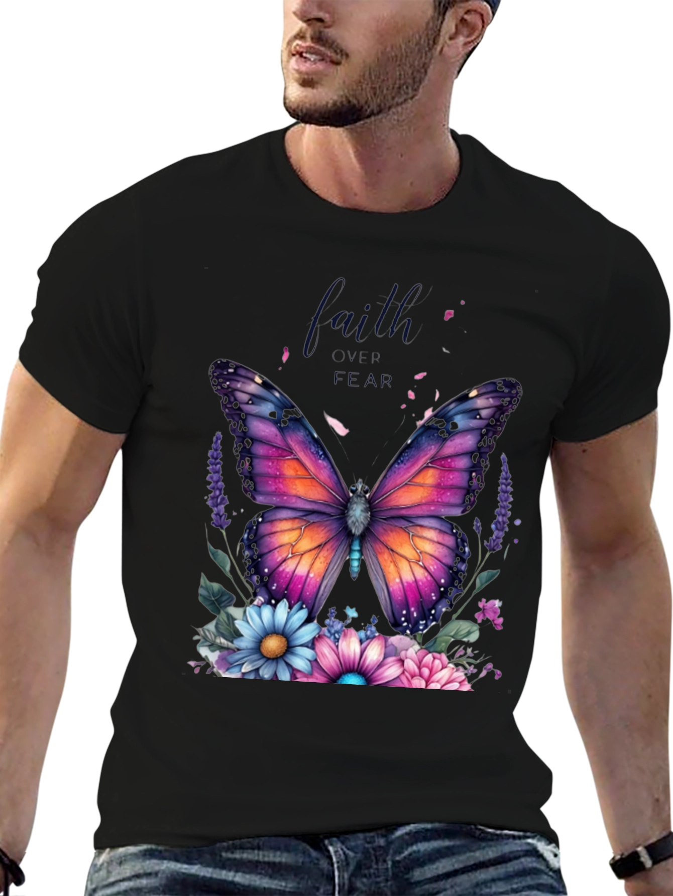 Faith Over Fear Butterfly Graphic T-Shirt