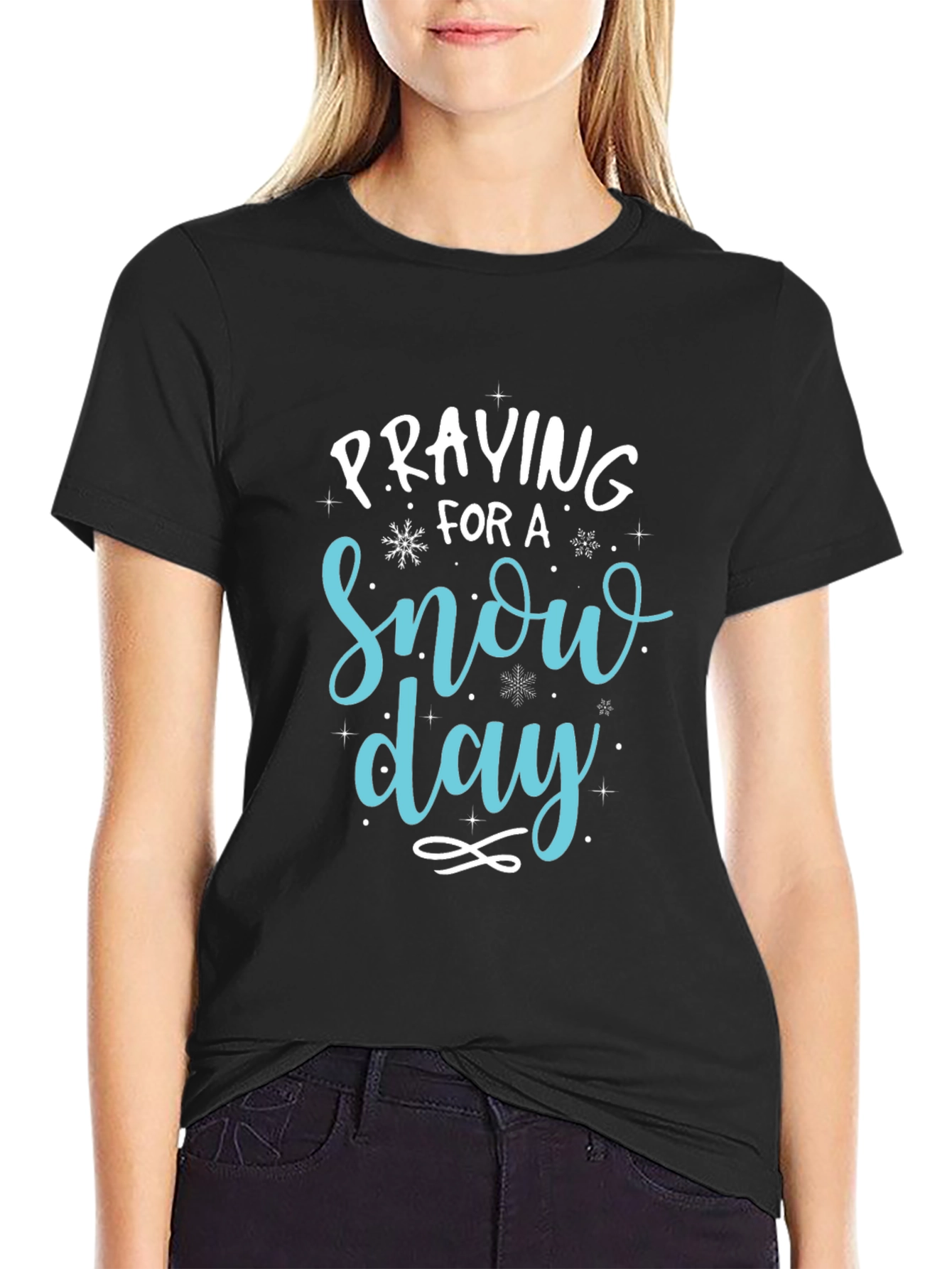 Praying For A Snow Day Graphic T-Shirt
