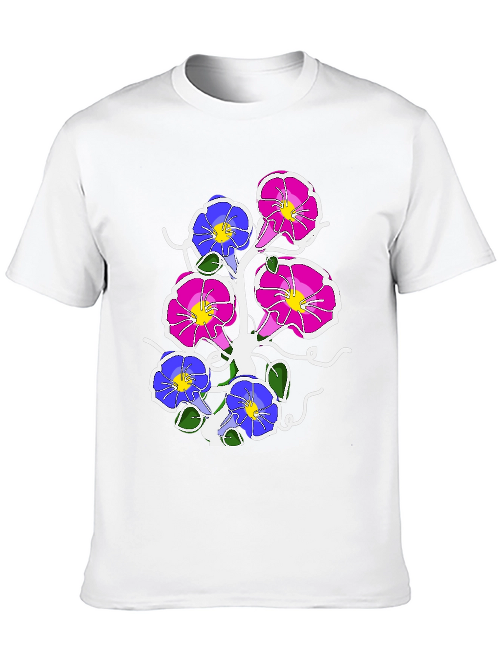 Floral Graphic Print Tee - Mens Black T-Shirt