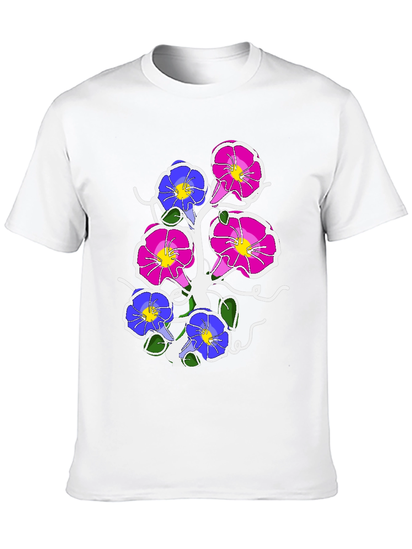 Floral Graphic Print Tee - Mens Black T-Shirt