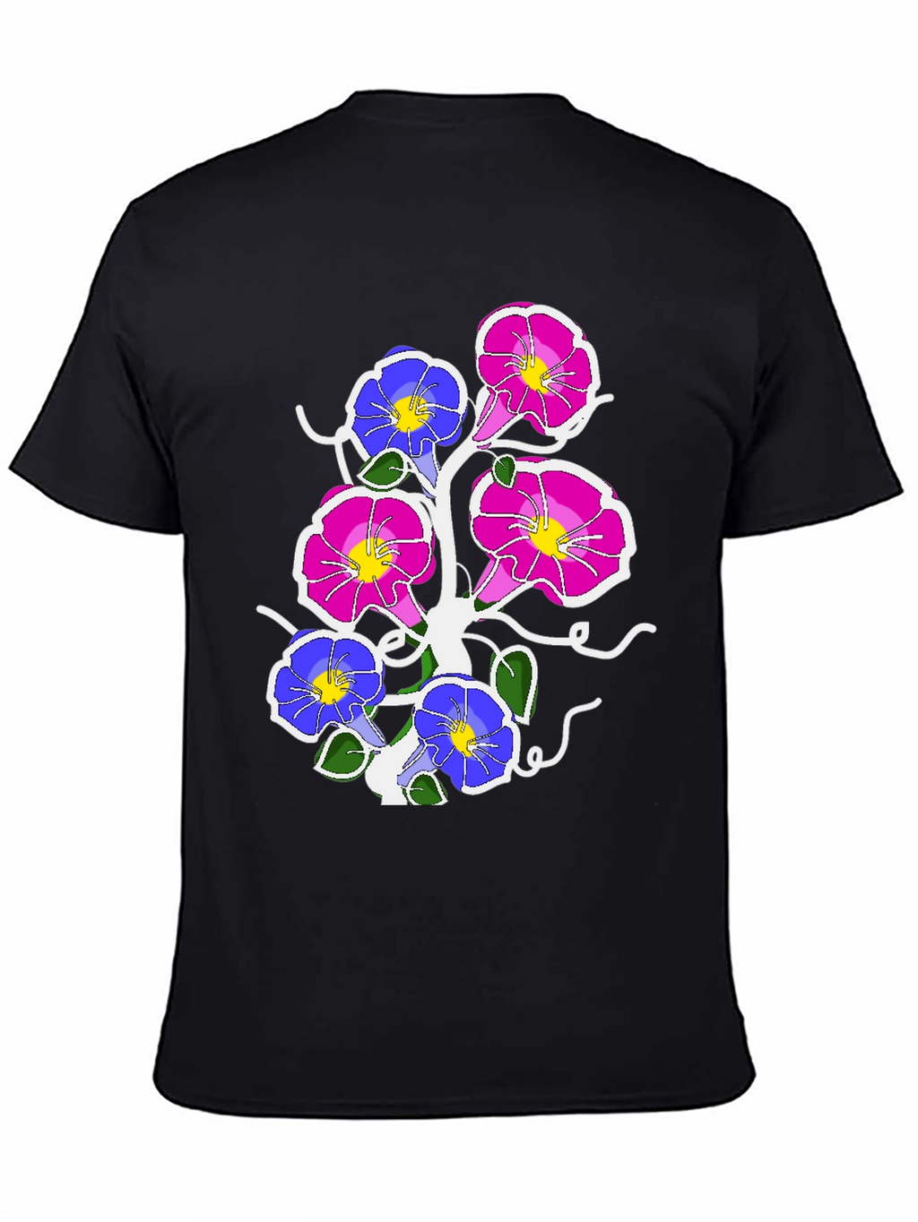 Floral Graphic Print Tee - Mens Black T-Shirt