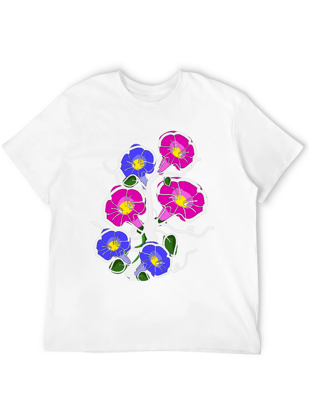 Floral Graphic Print Tee - Mens Black T-Shirt