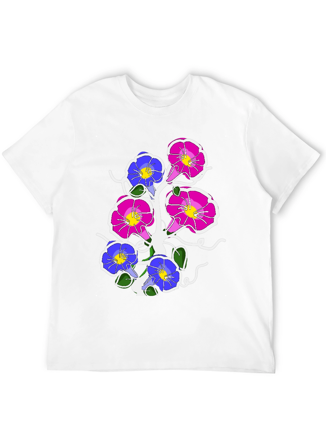 Floral Graphic Print Tee - Mens Black T-Shirt