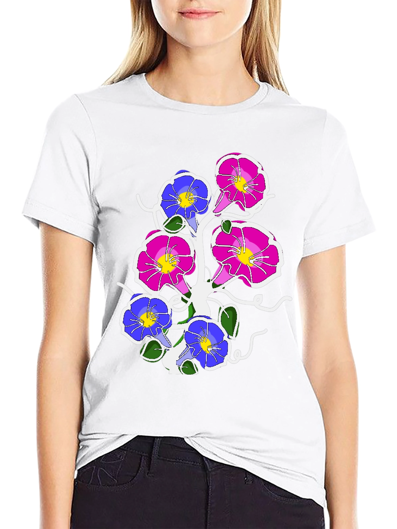 Floral Graphic Print Tee - Mens Black T-Shirt