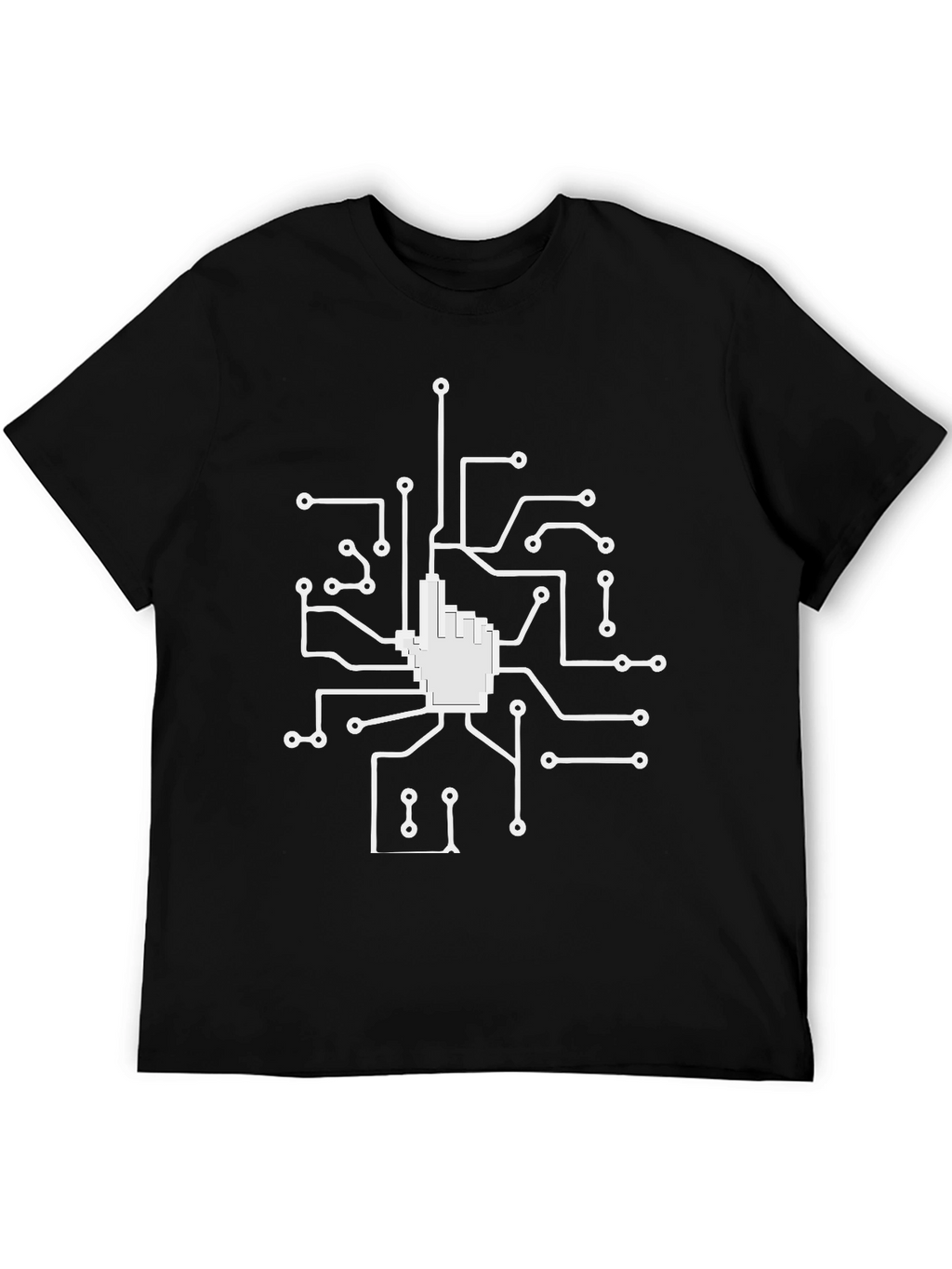 Circuit Hand Black T-Shirt - Geek Style