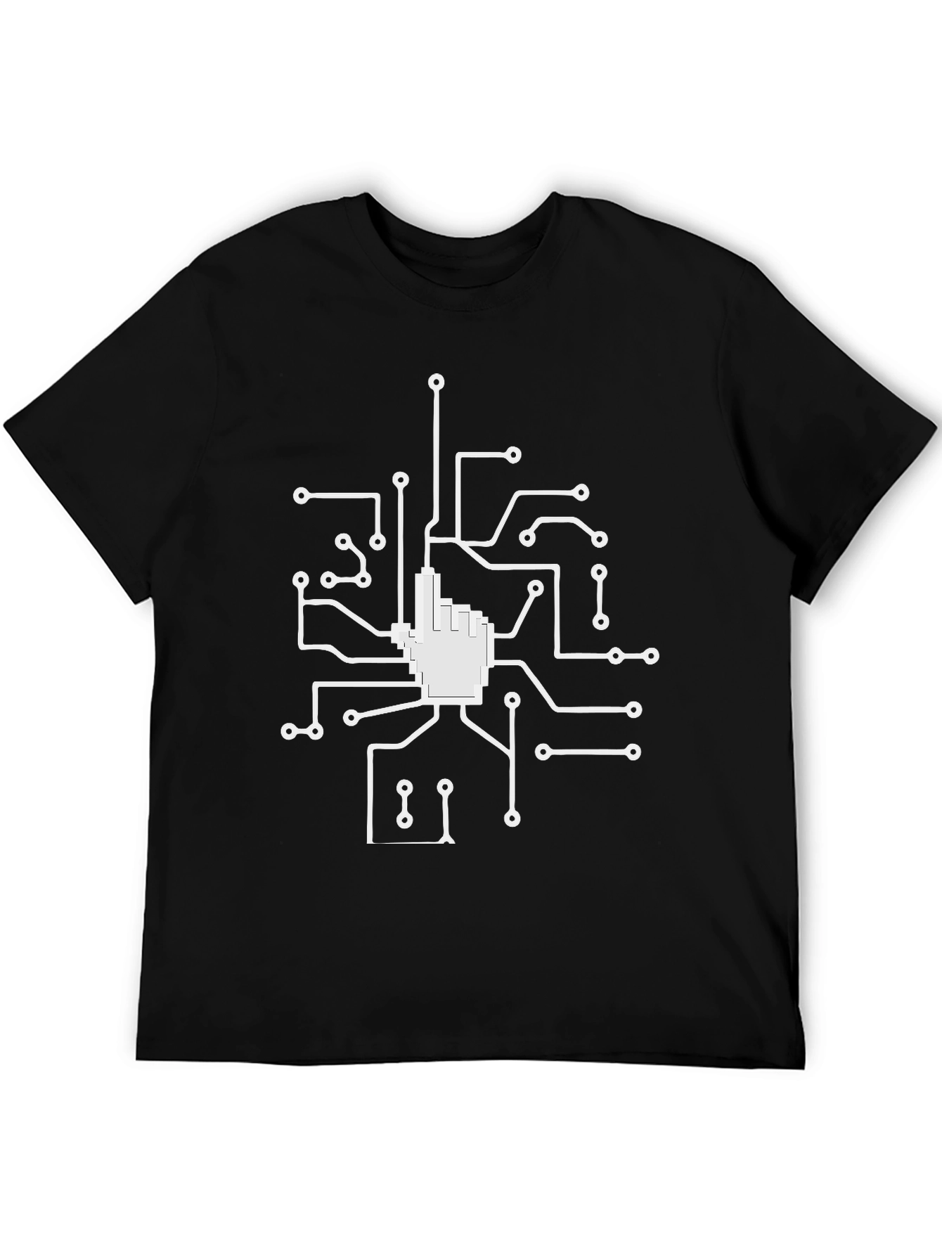 Circuit Hand Black T-Shirt - Geek Style