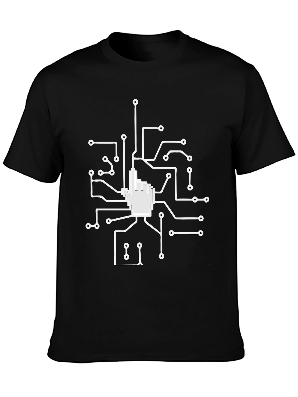 Circuit Hand Black T-Shirt - Geek Style