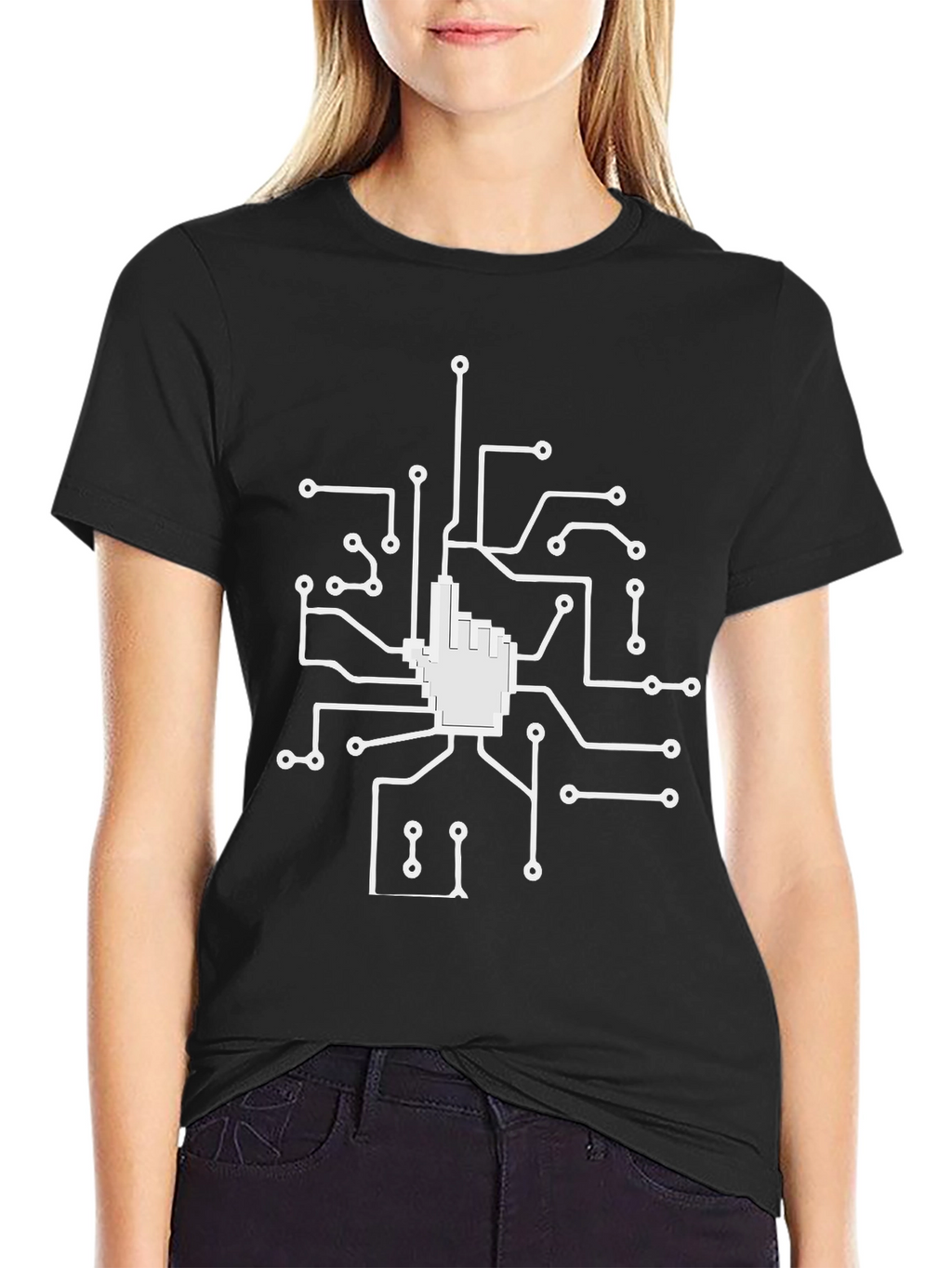 Circuit Hand Black T-Shirt - Geek Style