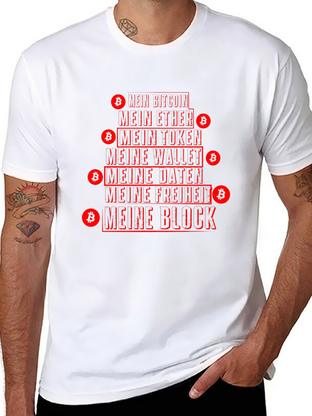 Crypto T-Shirt - Mein Bitcoin Ether Token Block