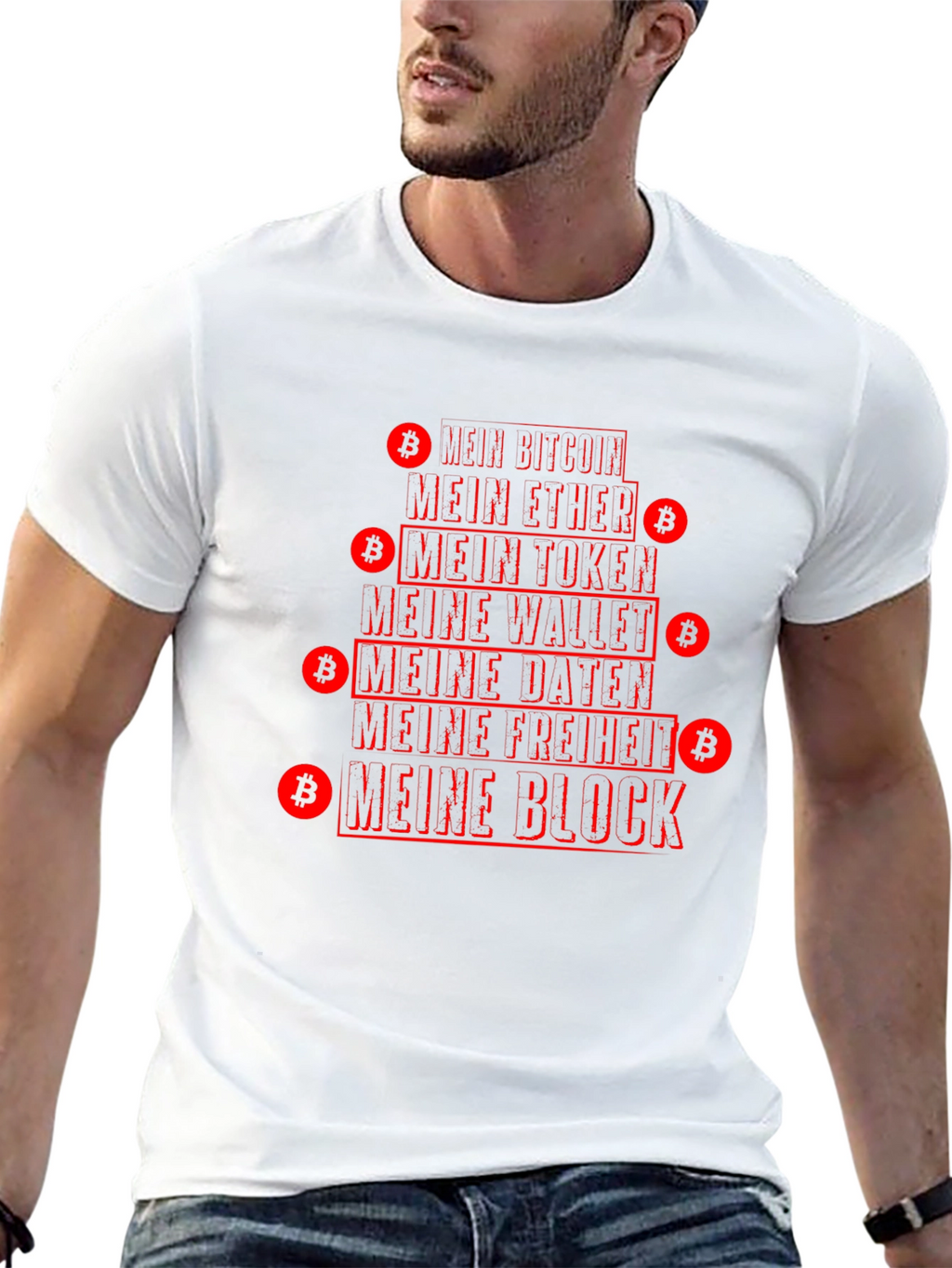 Crypto T-Shirt - Mein Bitcoin Ether Token Block