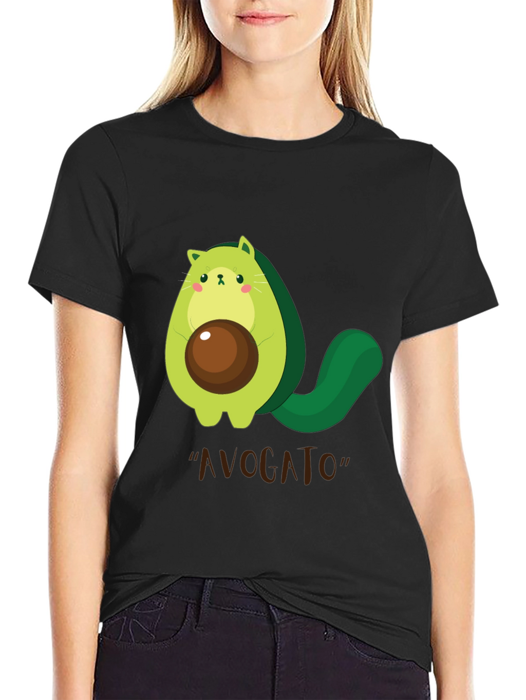 Avogato T-Shirt - Cute Avocado Cat Graphic Tee
