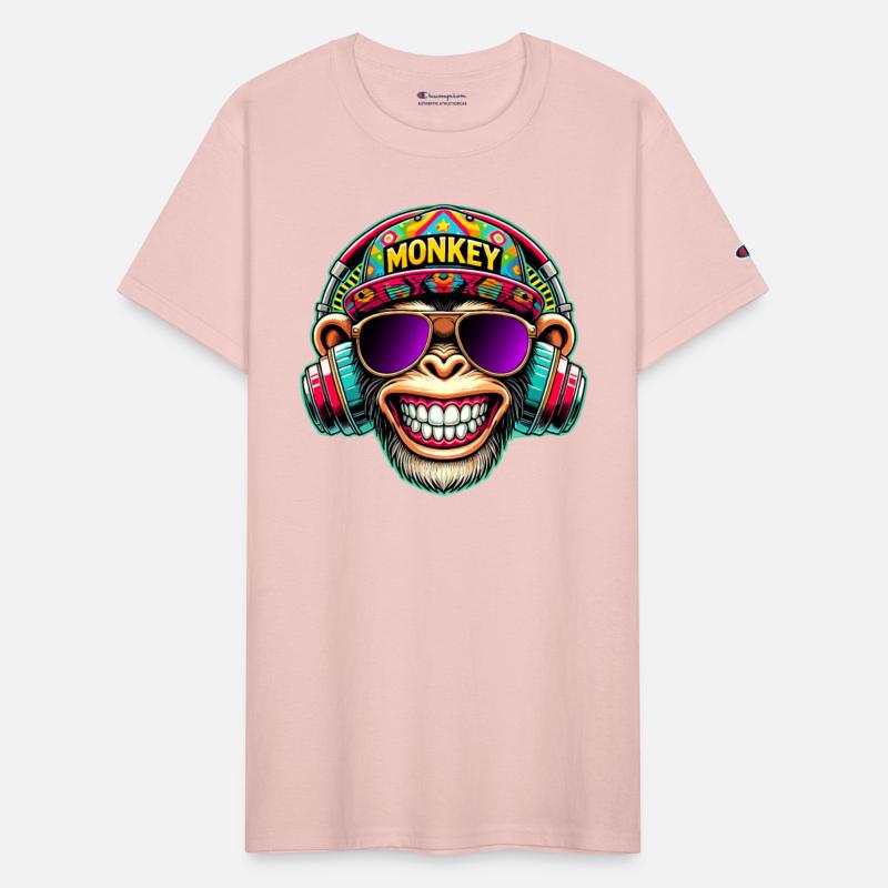 Cool DJ Monkey Headphones Colorful Retro Style