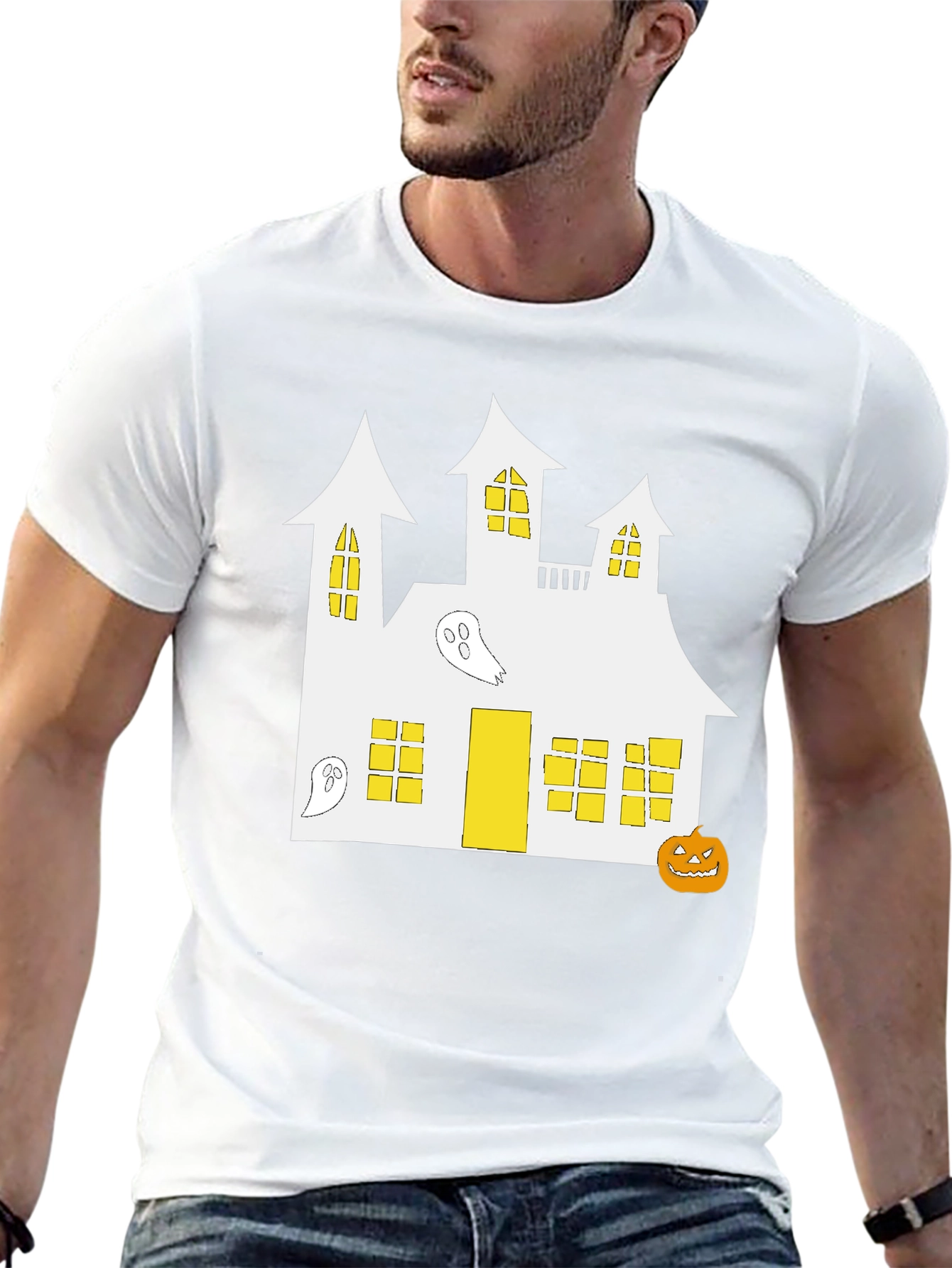 Halloween Haunted House Graphic T-Shirt