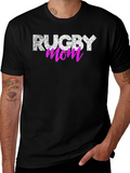 Rugby Mom Graphic T-Shirt - Black
