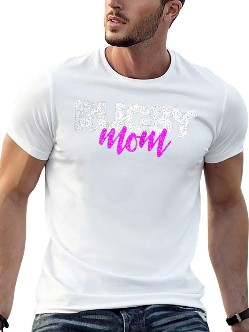 Rugby Mom Graphic T-Shirt - Black