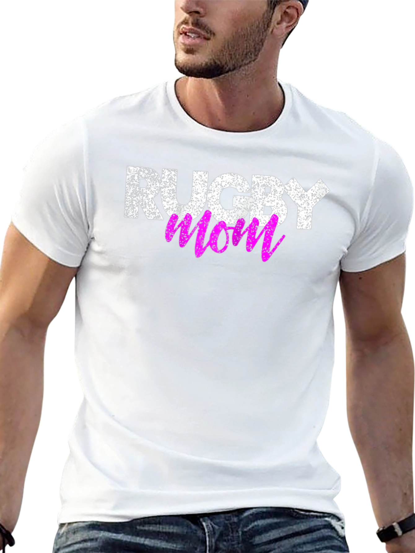 Rugby Mom Graphic T-Shirt - Black