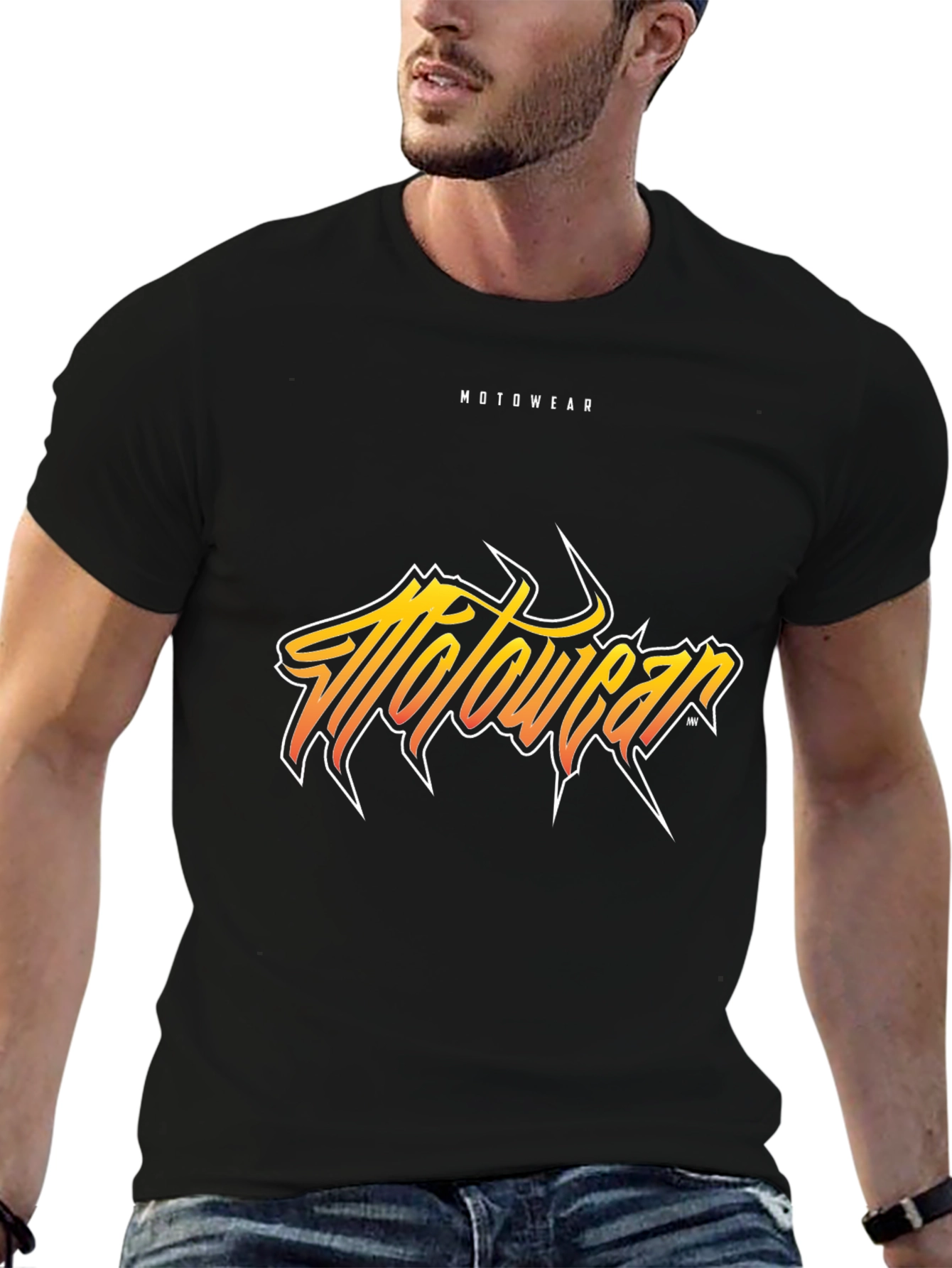 Mens Black Motowear Graphic T-Shirt