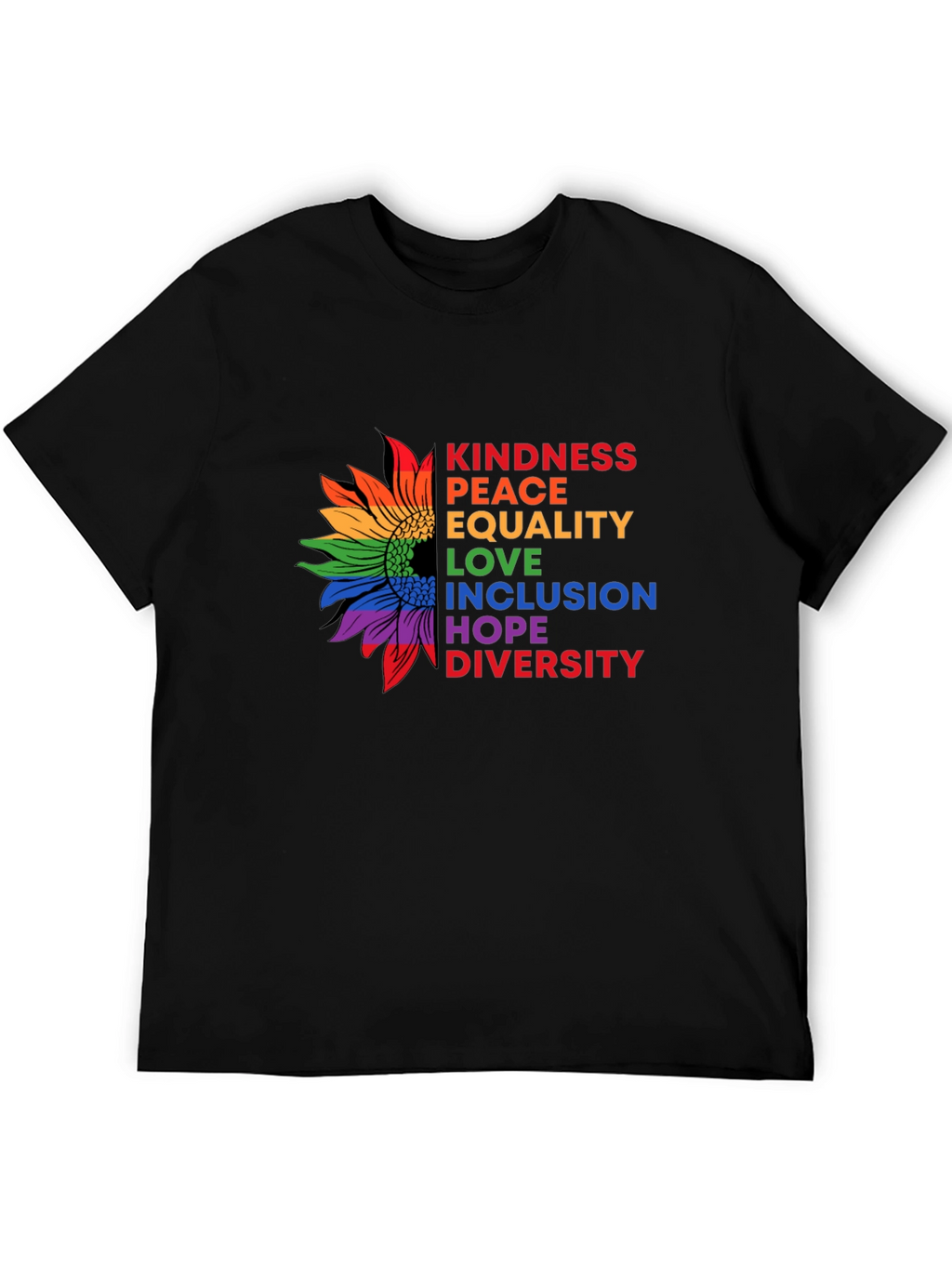 Kindness Peace Equality Sunflower Graphic T-Shirt