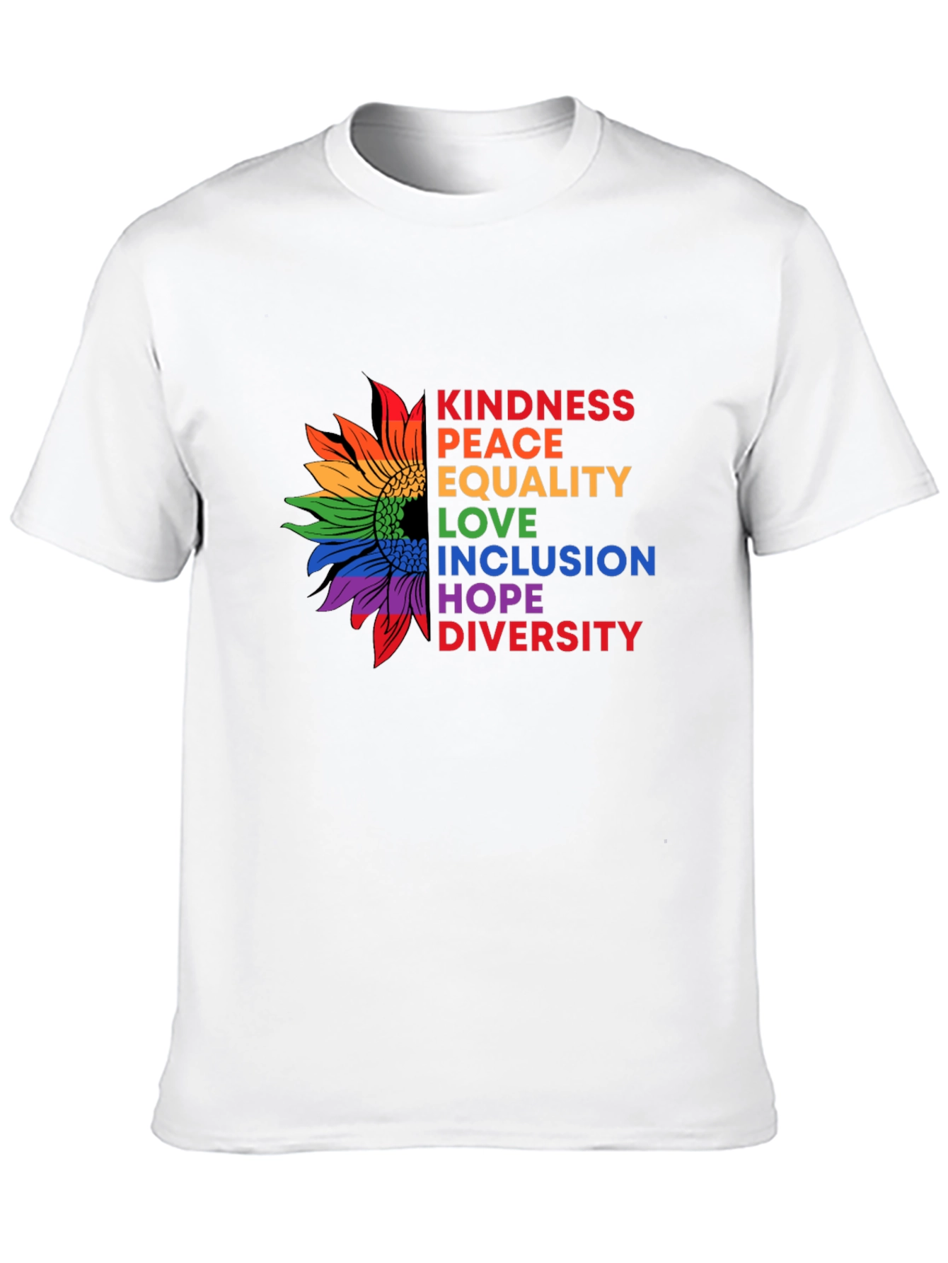 Kindness Peace Equality Sunflower Graphic T-Shirt