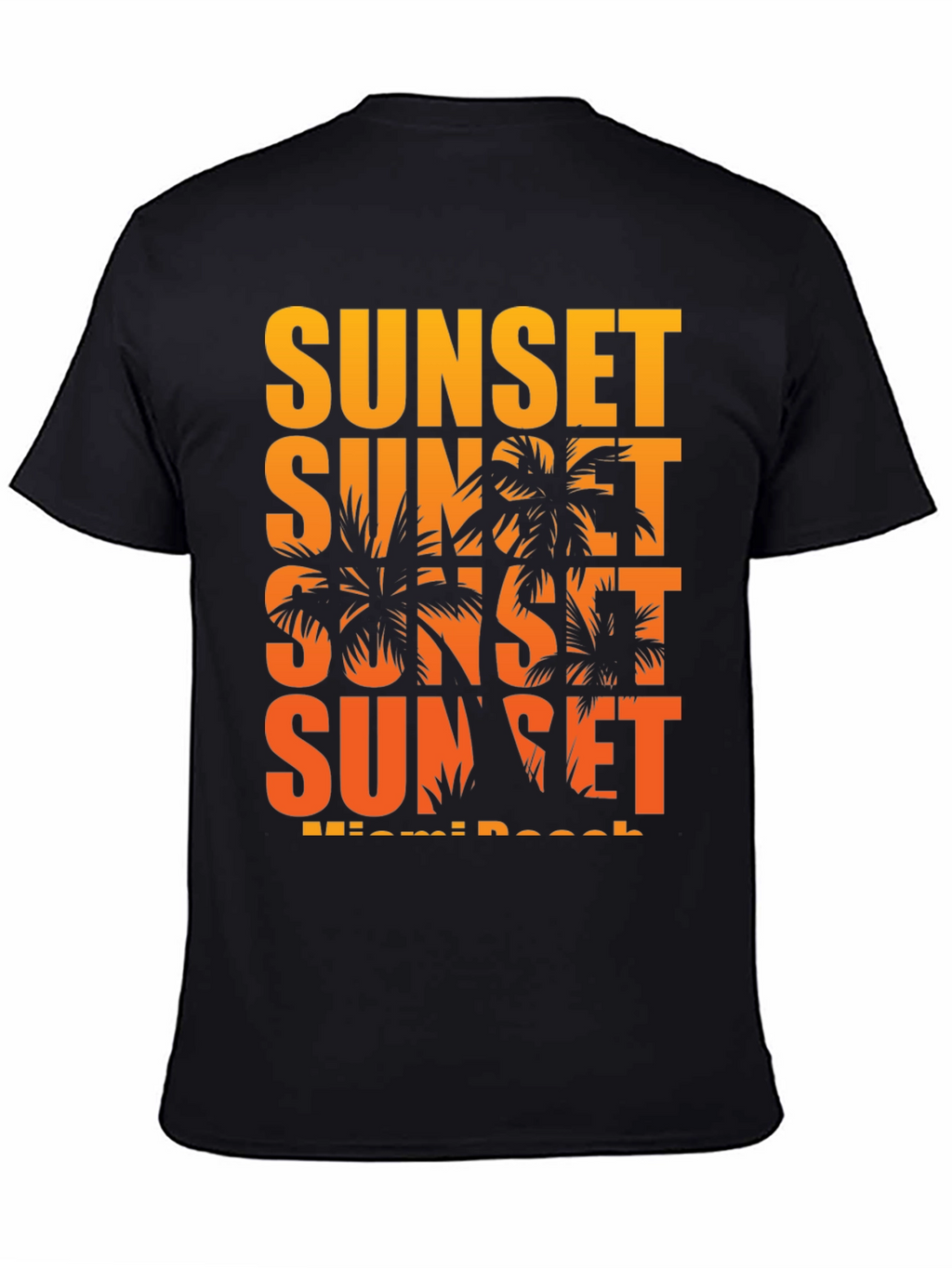 Miami Sunset Palm Tree Graphic T-Shirt