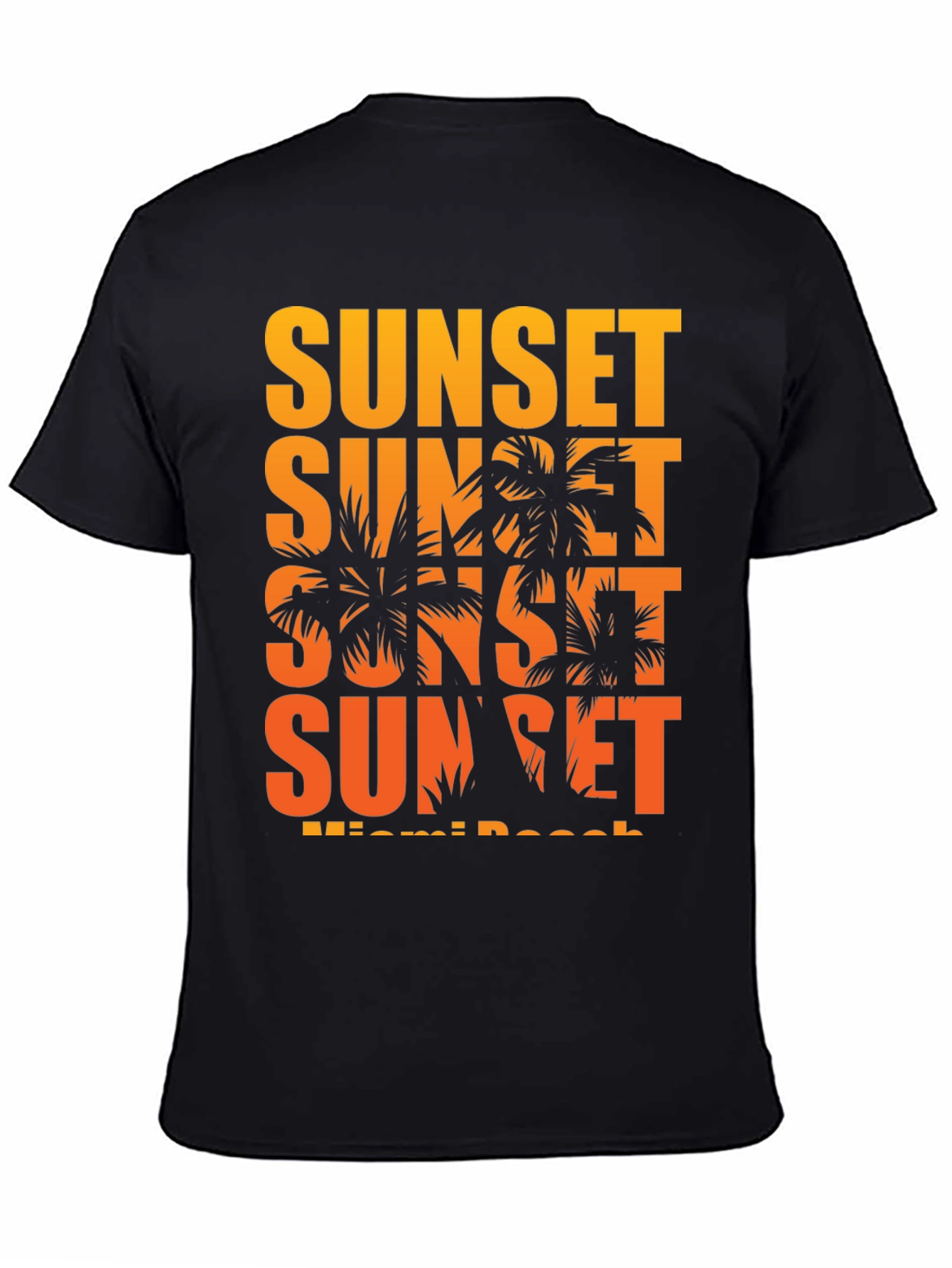 Miami Sunset Palm Tree Graphic T-Shirt