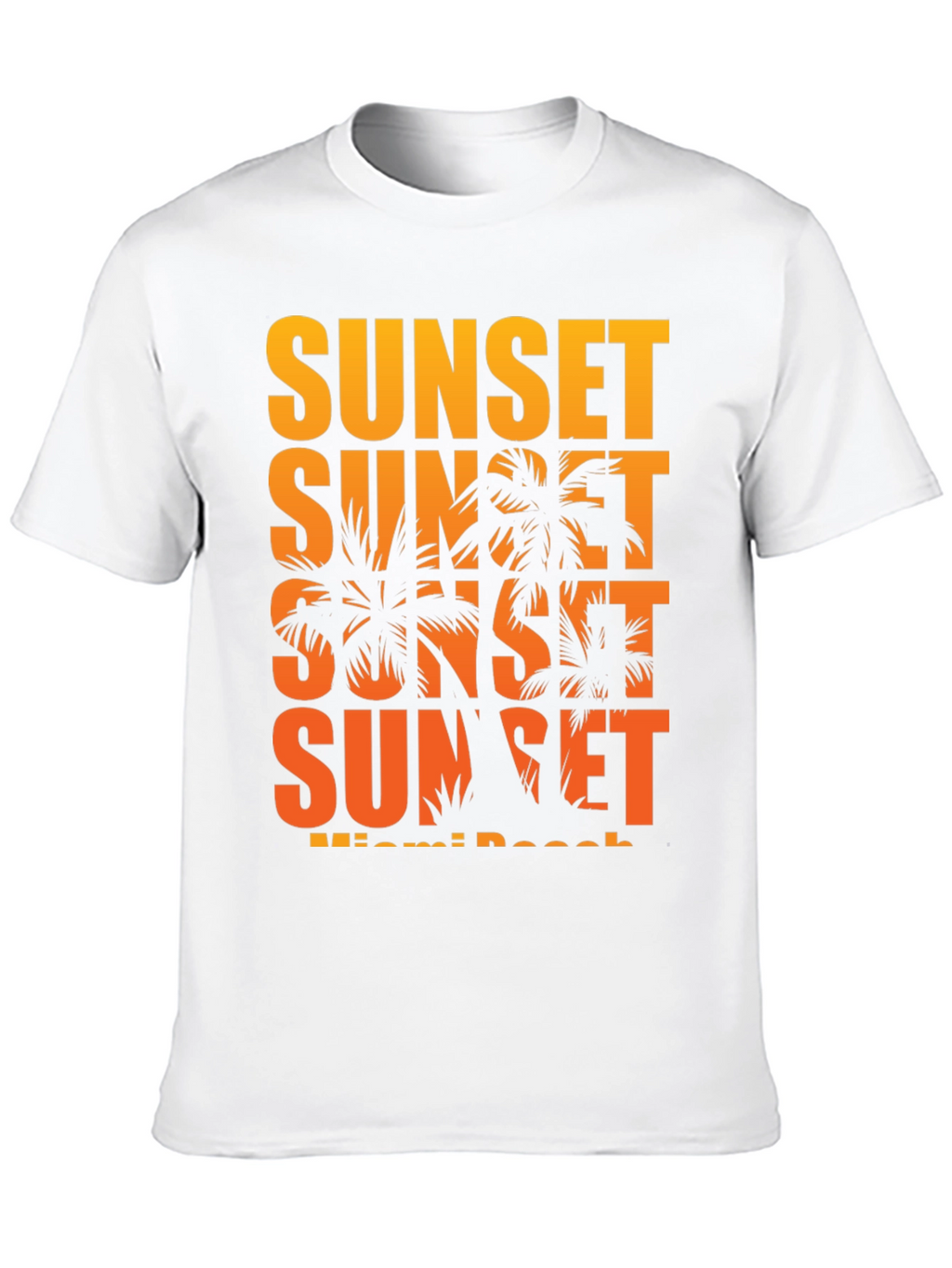 Miami Sunset Palm Tree Graphic T-Shirt