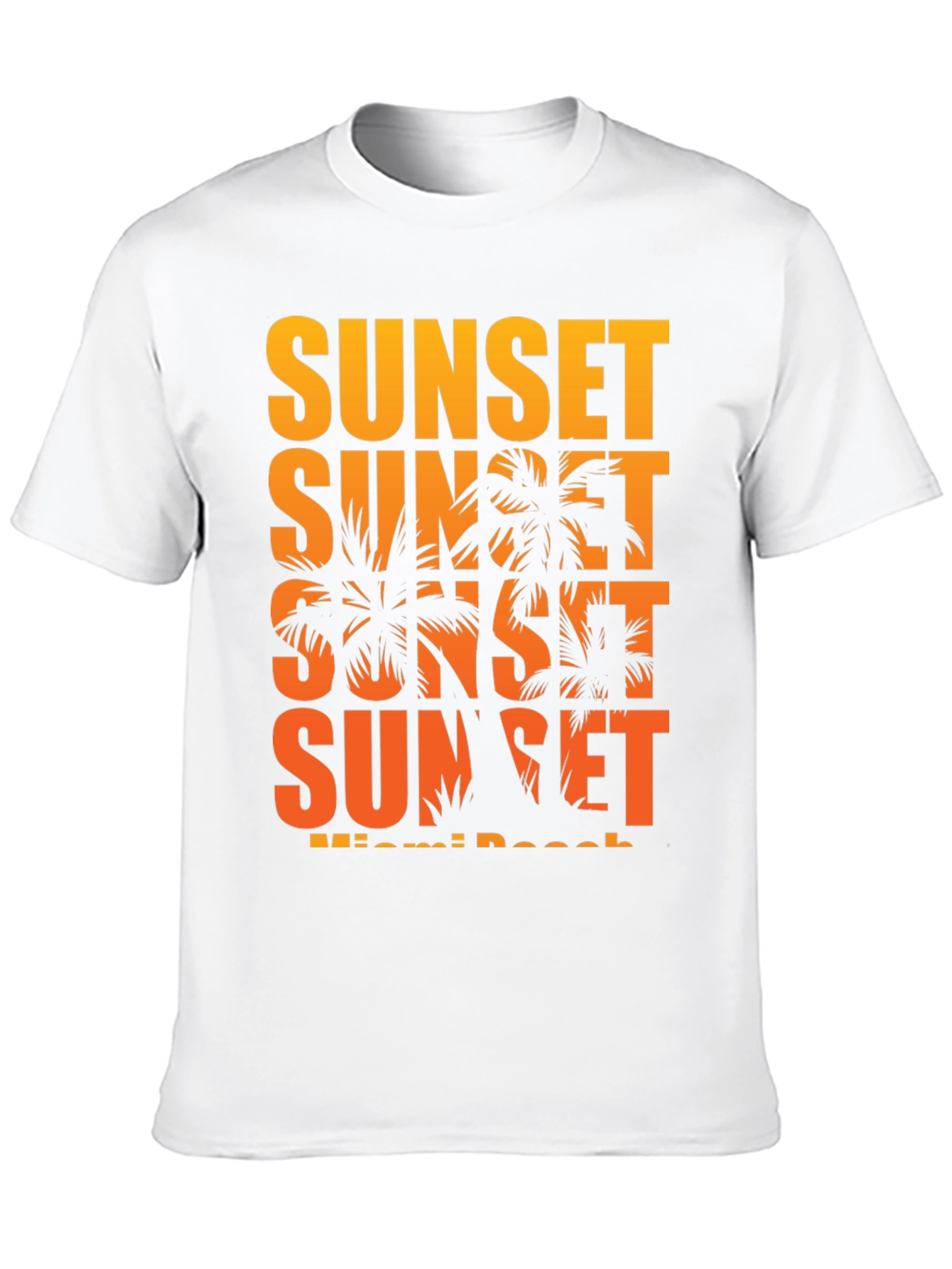 Miami Sunset Palm Tree Graphic T-Shirt
