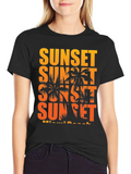 Miami Sunset Palm Tree Graphic T-Shirt