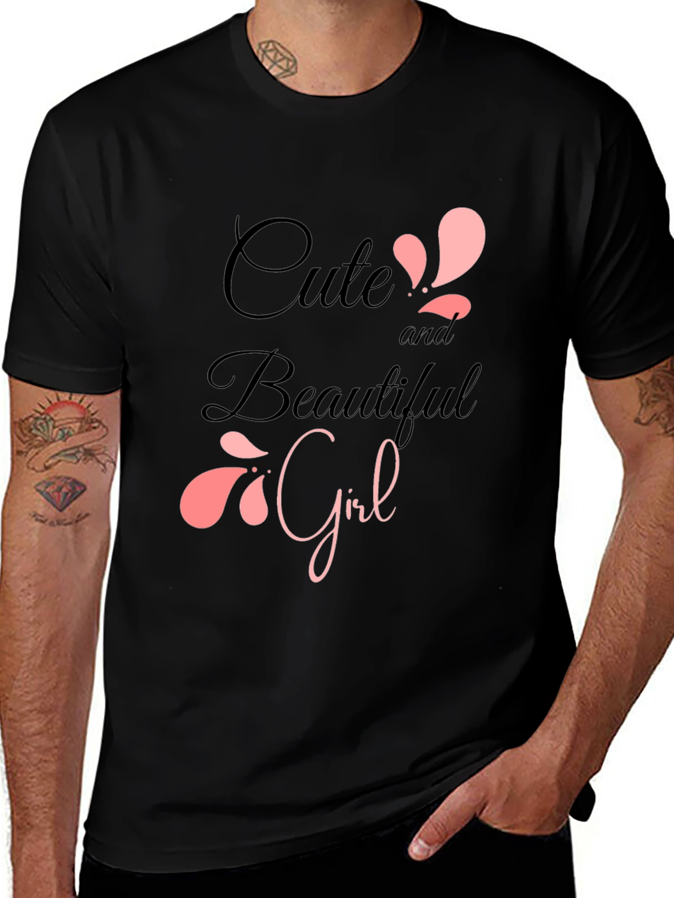 Cute & Beautiful Girl Graphic Print T-Shirt