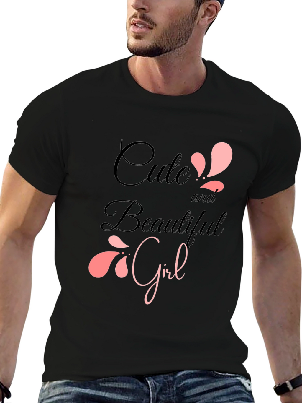 Cute & Beautiful Girl Graphic Print T-Shirt