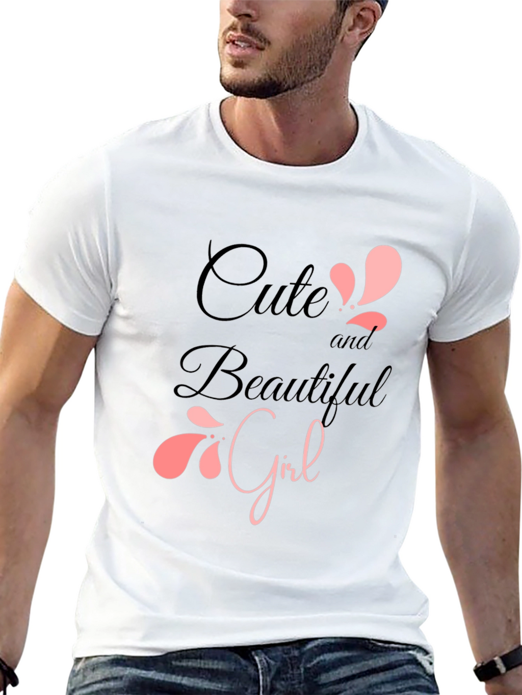 Cute & Beautiful Girl Graphic Print T-Shirt