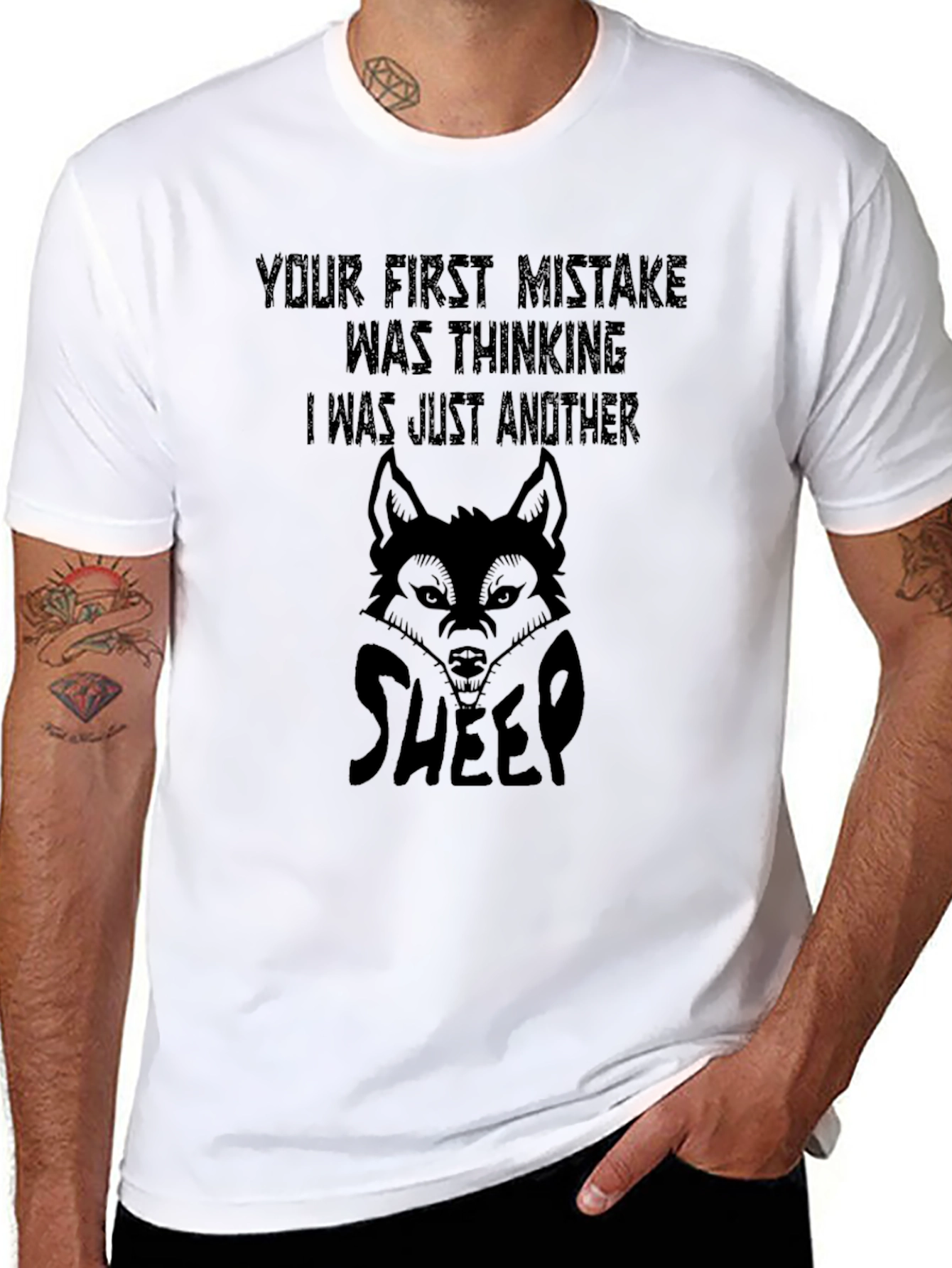 Wolf in Sheeps Clothing Graphic Tee - Black