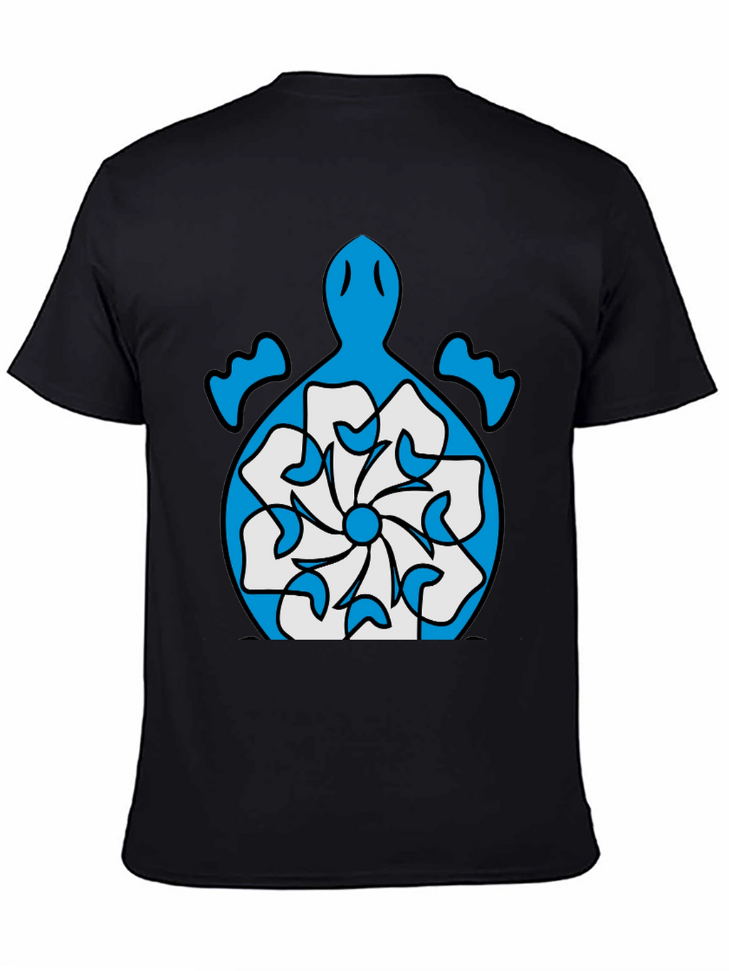 Turtle Flower Graphic Tee - Stylish Black T-Shirt