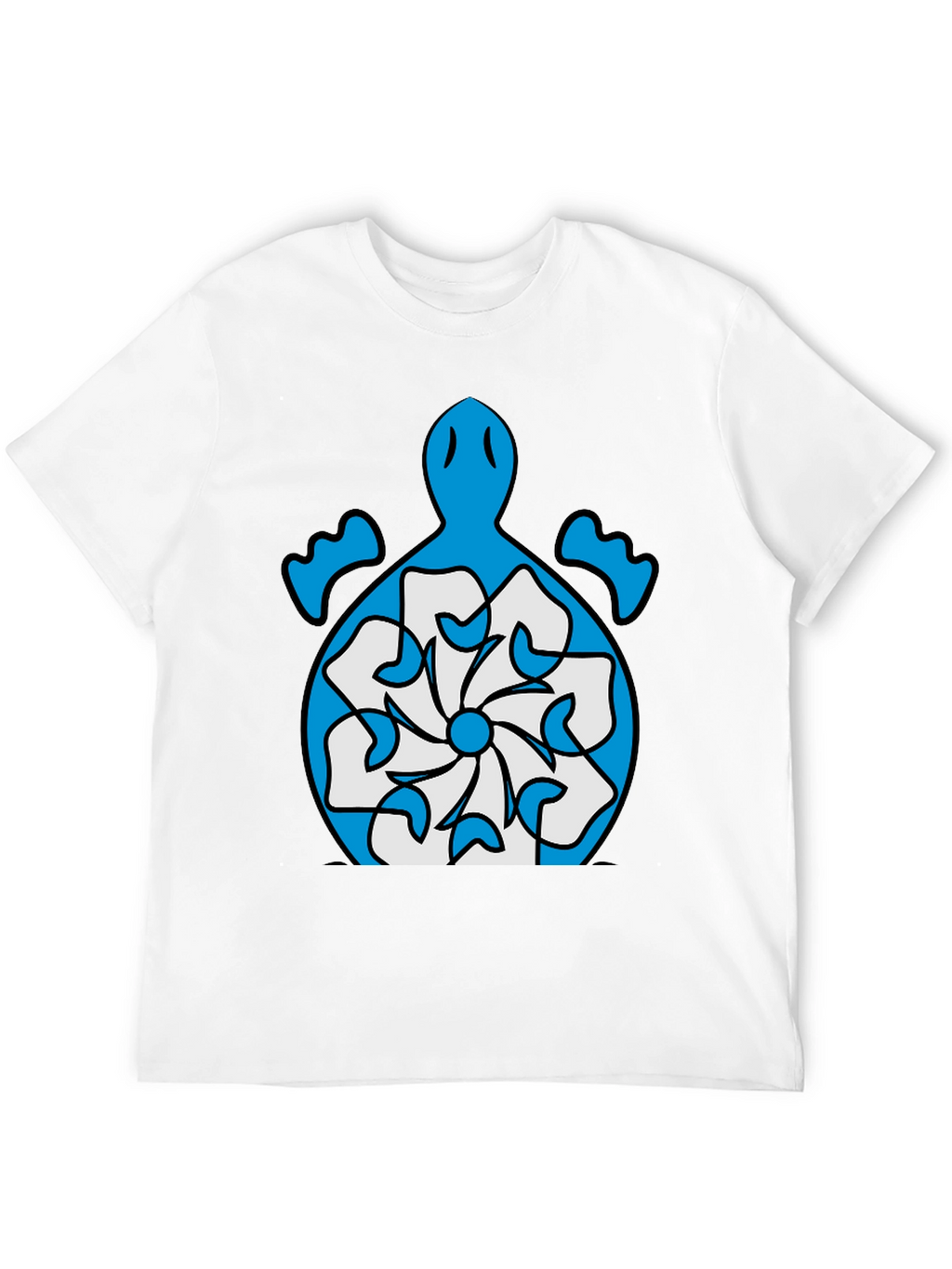 Turtle Flower Graphic Tee - Stylish Black T-Shirt