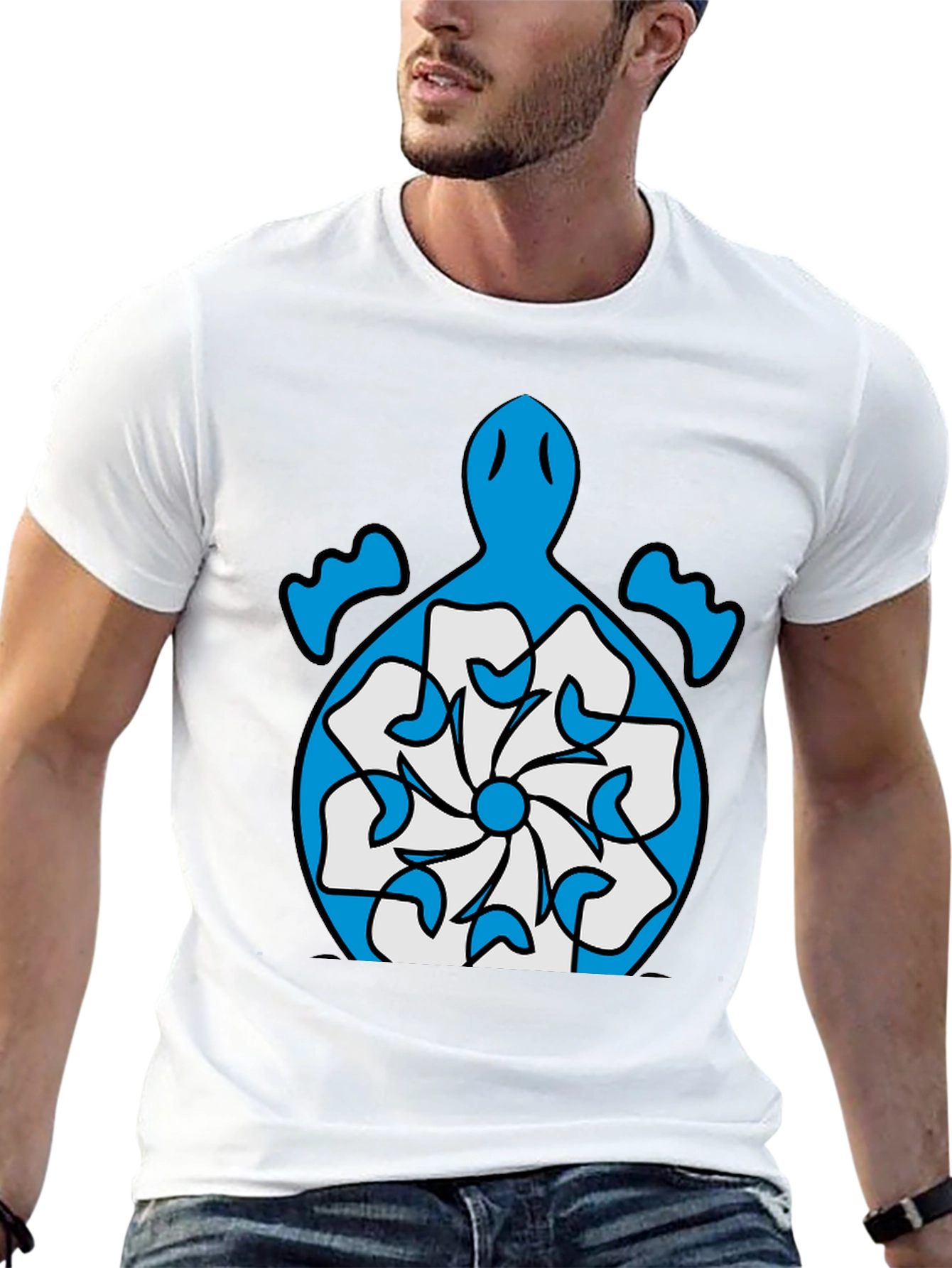 Turtle Flower Graphic Tee - Stylish Black T-Shirt