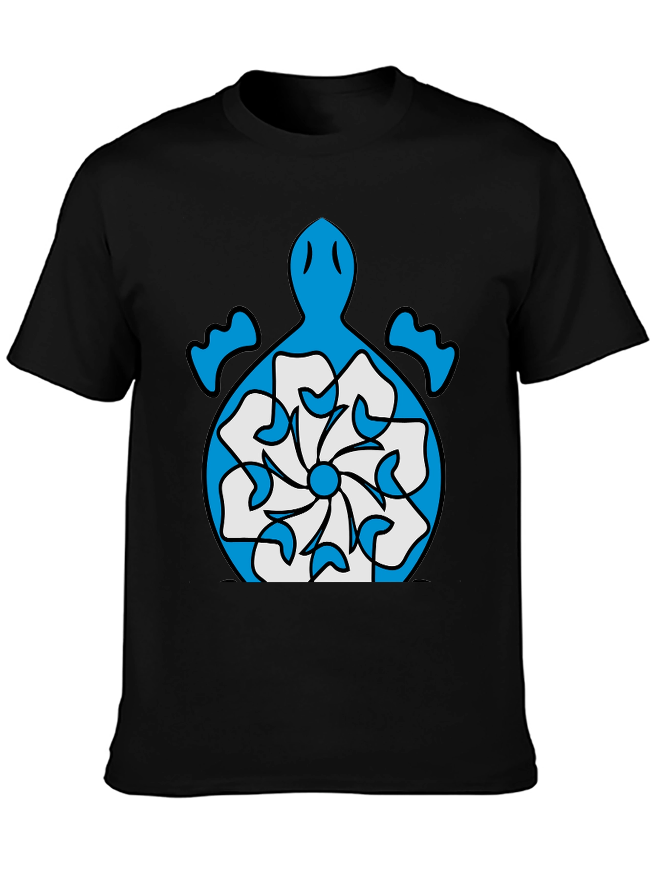 Turtle Flower Graphic Tee - Stylish Black T-Shirt