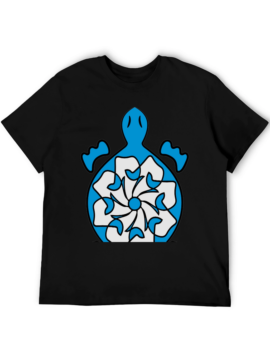 Turtle Flower Graphic Tee - Stylish Black T-Shirt