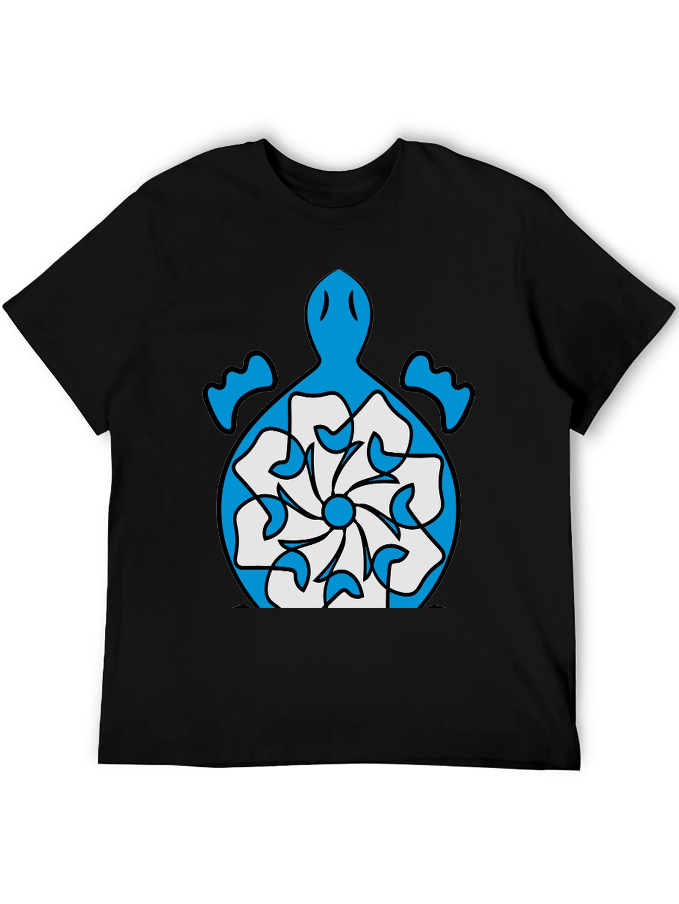 Turtle Flower Graphic Tee - Stylish Black T-Shirt