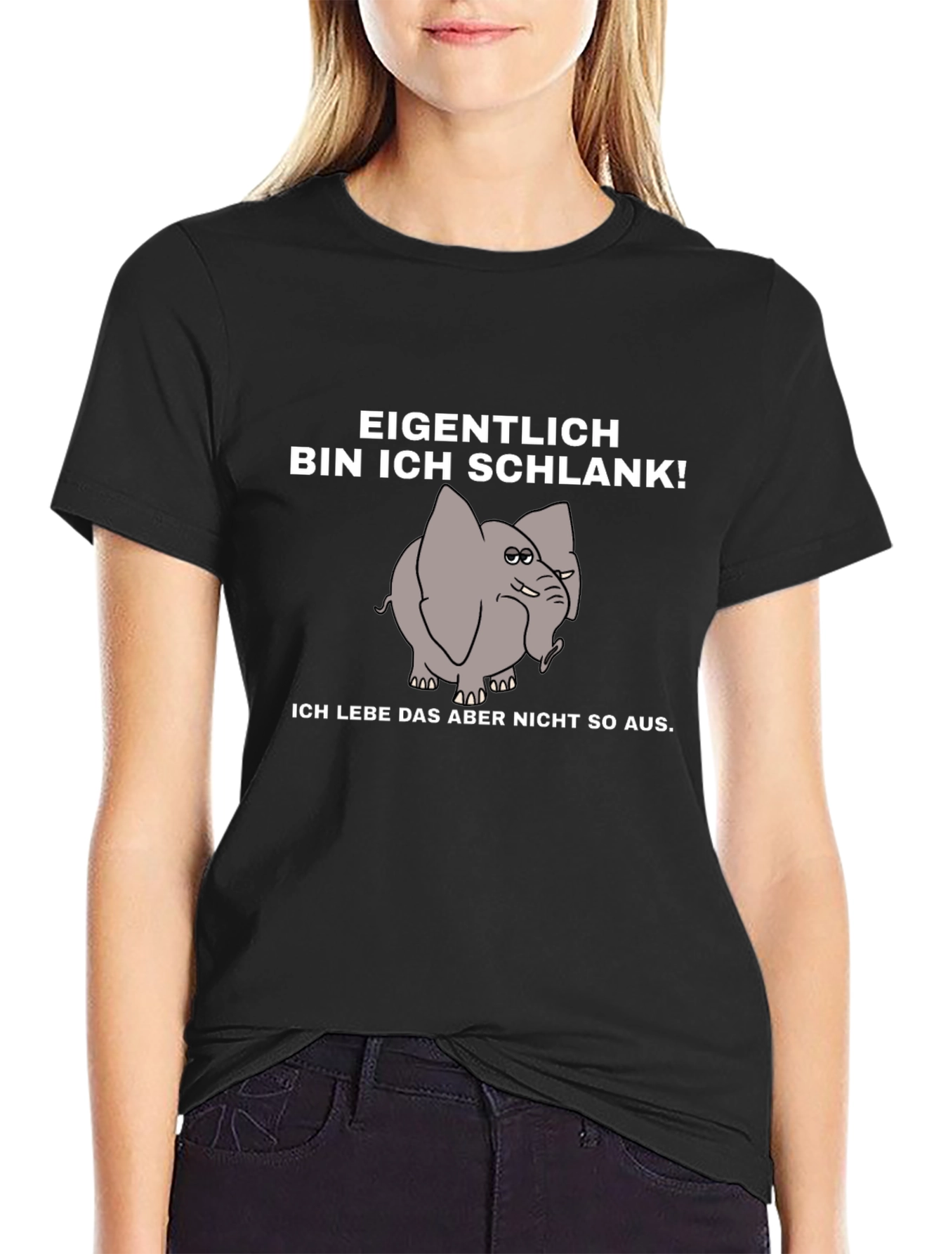 Funny German Elephant T-Shirt - Bin Ich Schlank