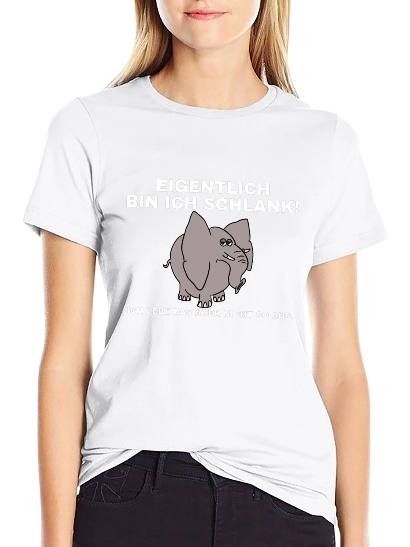 Funny German Elephant T-Shirt - Bin Ich Schlank
