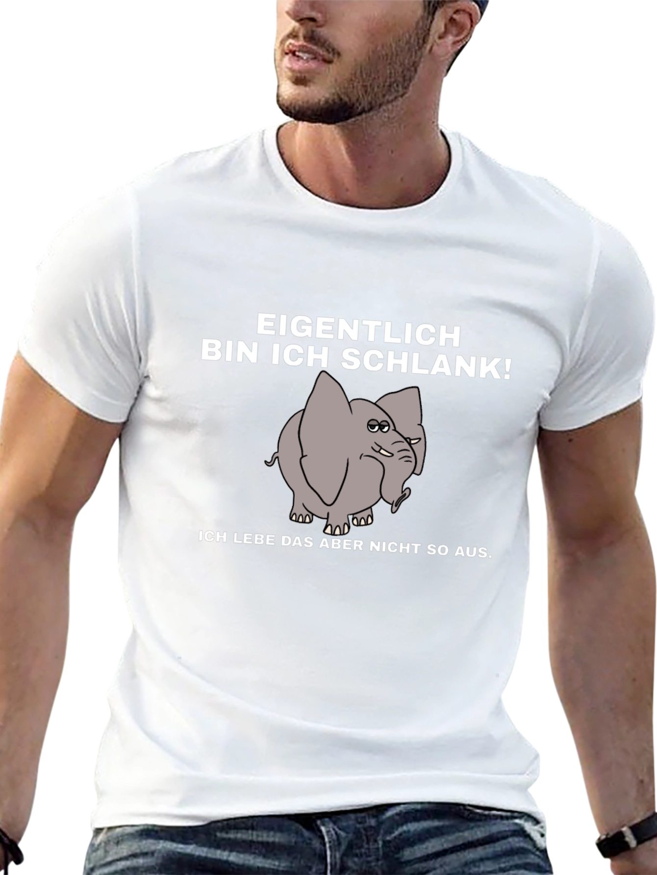 Funny German Elephant T-Shirt - Bin Ich Schlank