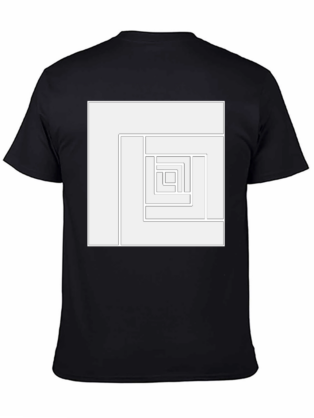 Geometric Maze Design Black T-Shirt
