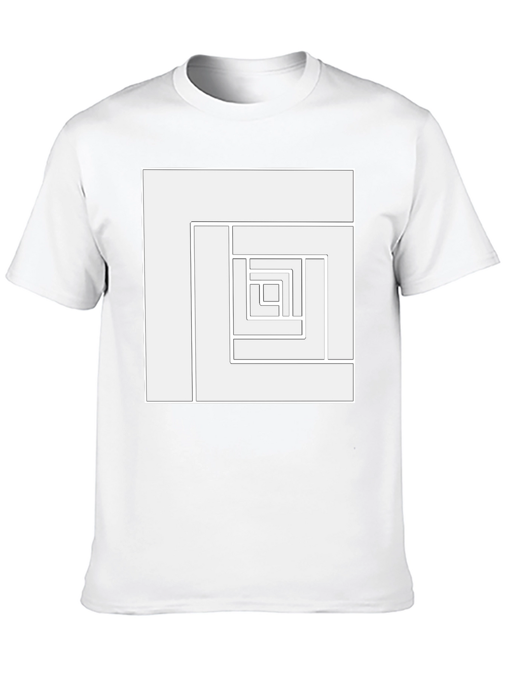 Geometric Maze Design Black T-Shirt