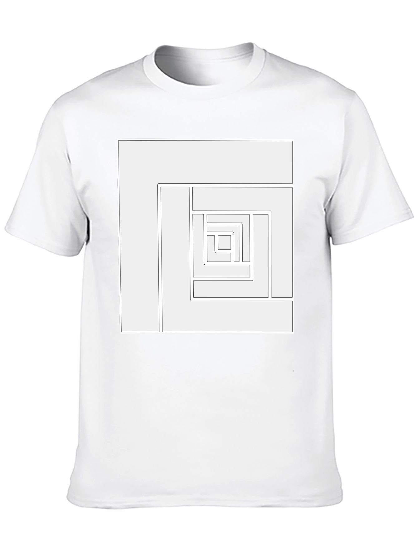 Geometric Maze Design Black T-Shirt