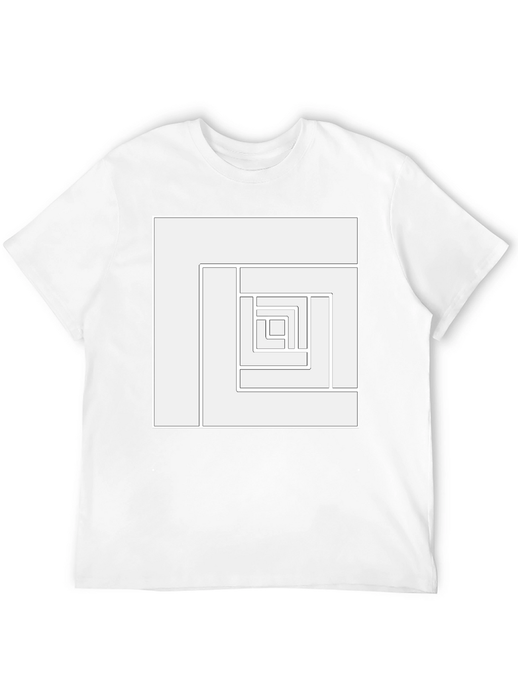 Geometric Maze Design Black T-Shirt