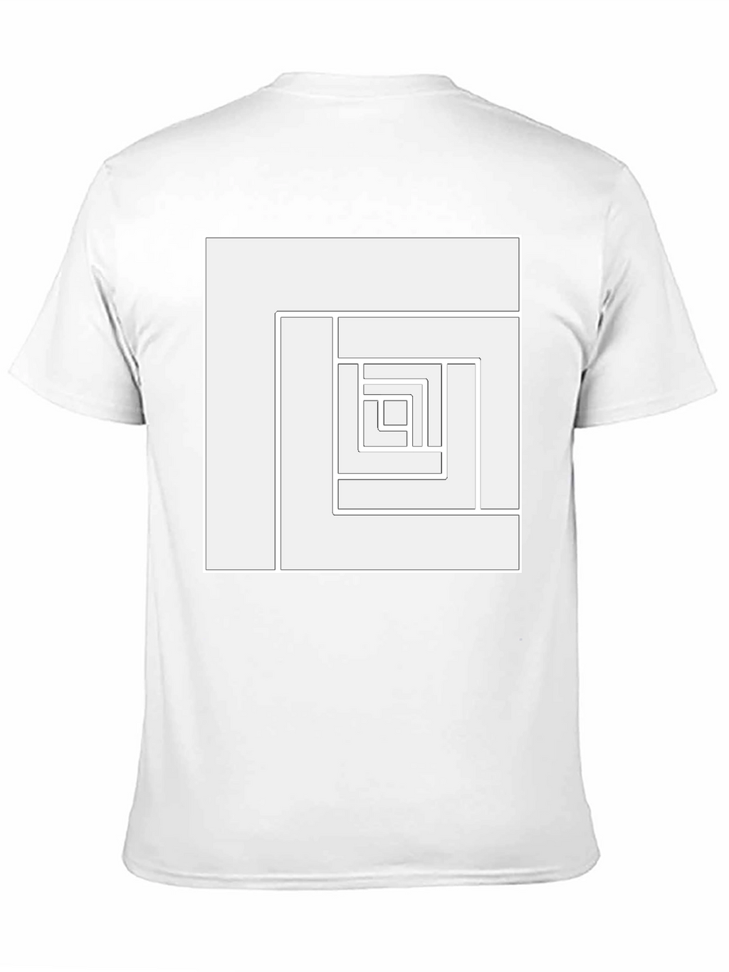 Geometric Maze Design Black T-Shirt