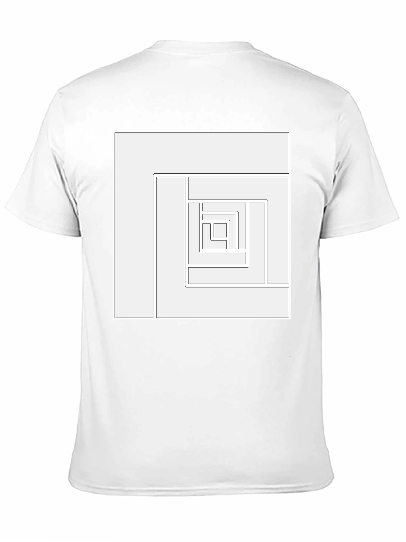 Geometric Maze Design Black T-Shirt