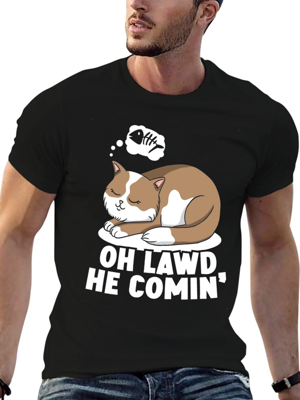 Oh Lawd He Comin Cat T-Shirt