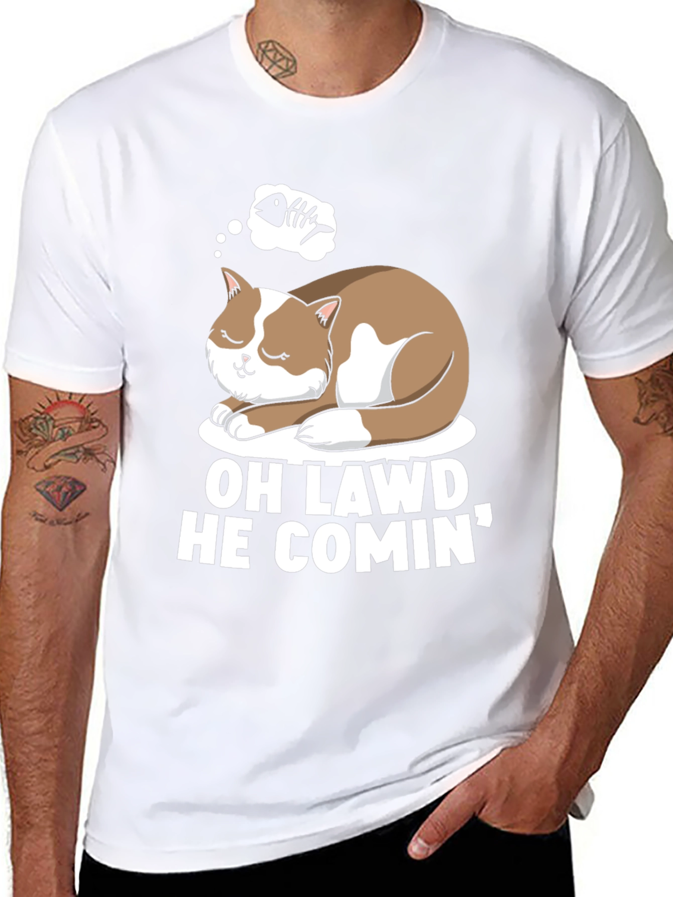 Oh Lawd He Comin Cat T-Shirt