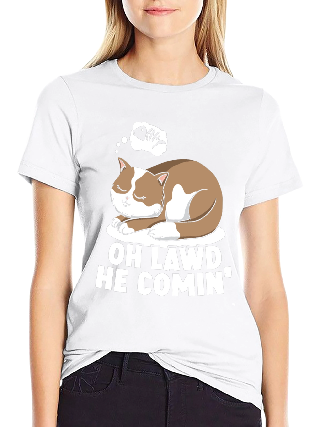 Oh Lawd He Comin Cat T-Shirt